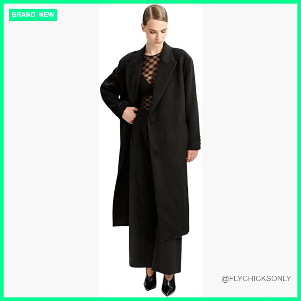 Oversized Wool Winter Coat With Back Split Hem An… - image 1